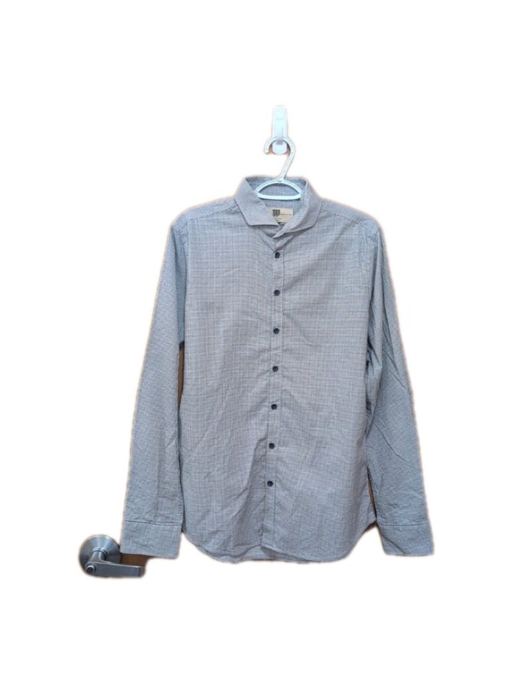 Bertoni Father And Sons Shirt Men's Size 16.5/42 White Blue Long Sleeve Circles